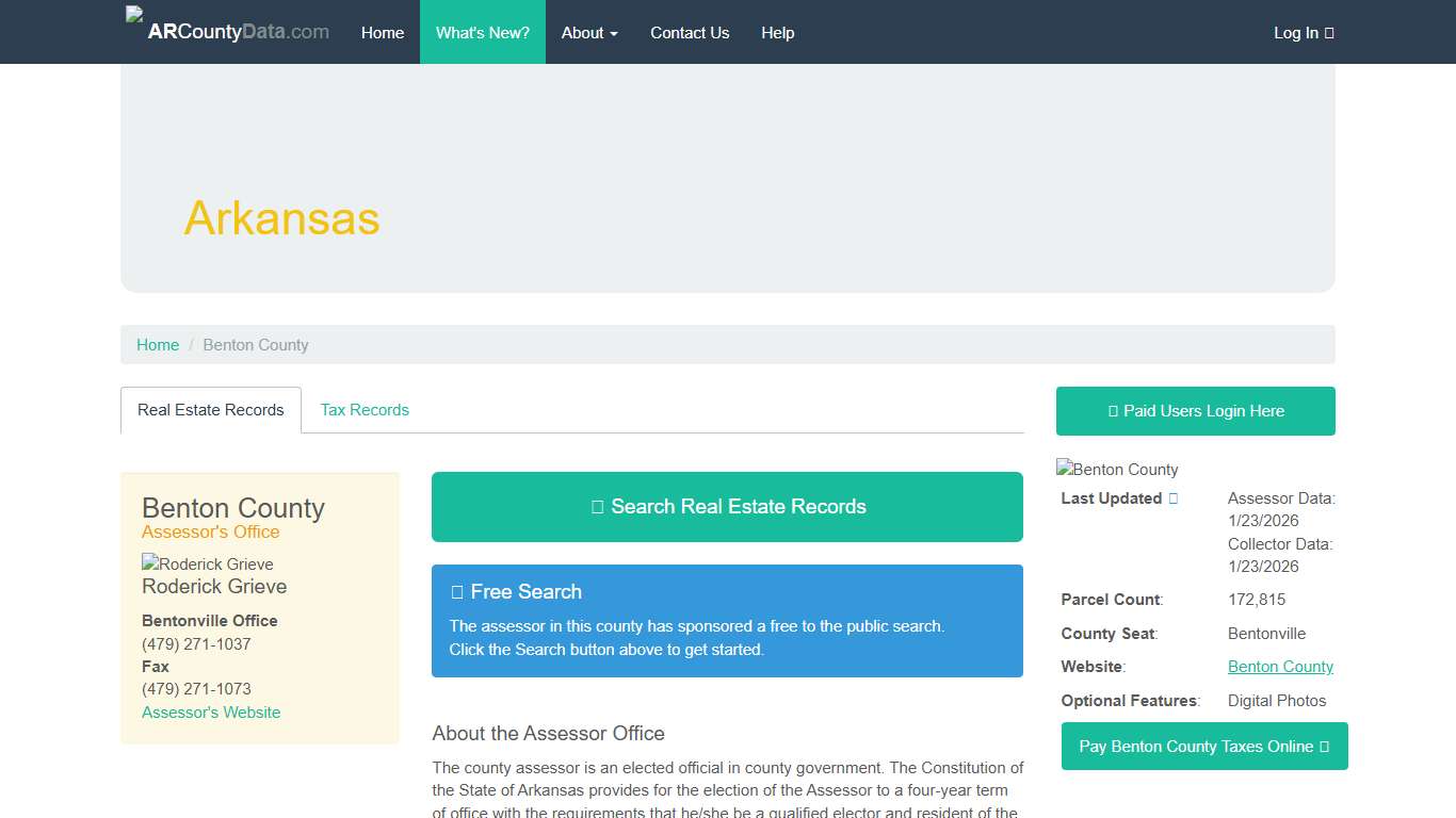 Benton County Arkansas - ARCountyData.com - ARCountyData.com