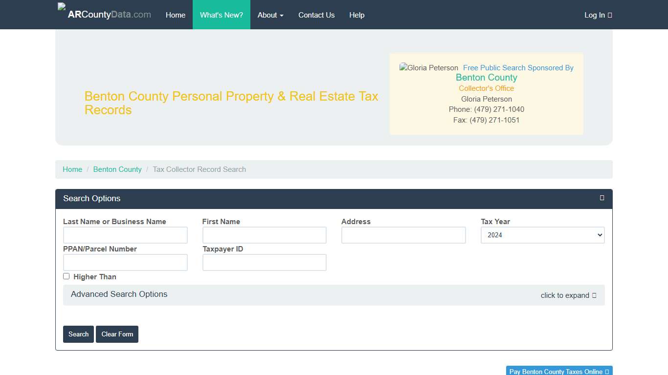 Benton County Tax Collector Record Search - ARCountyData.com - ARCountyData.com